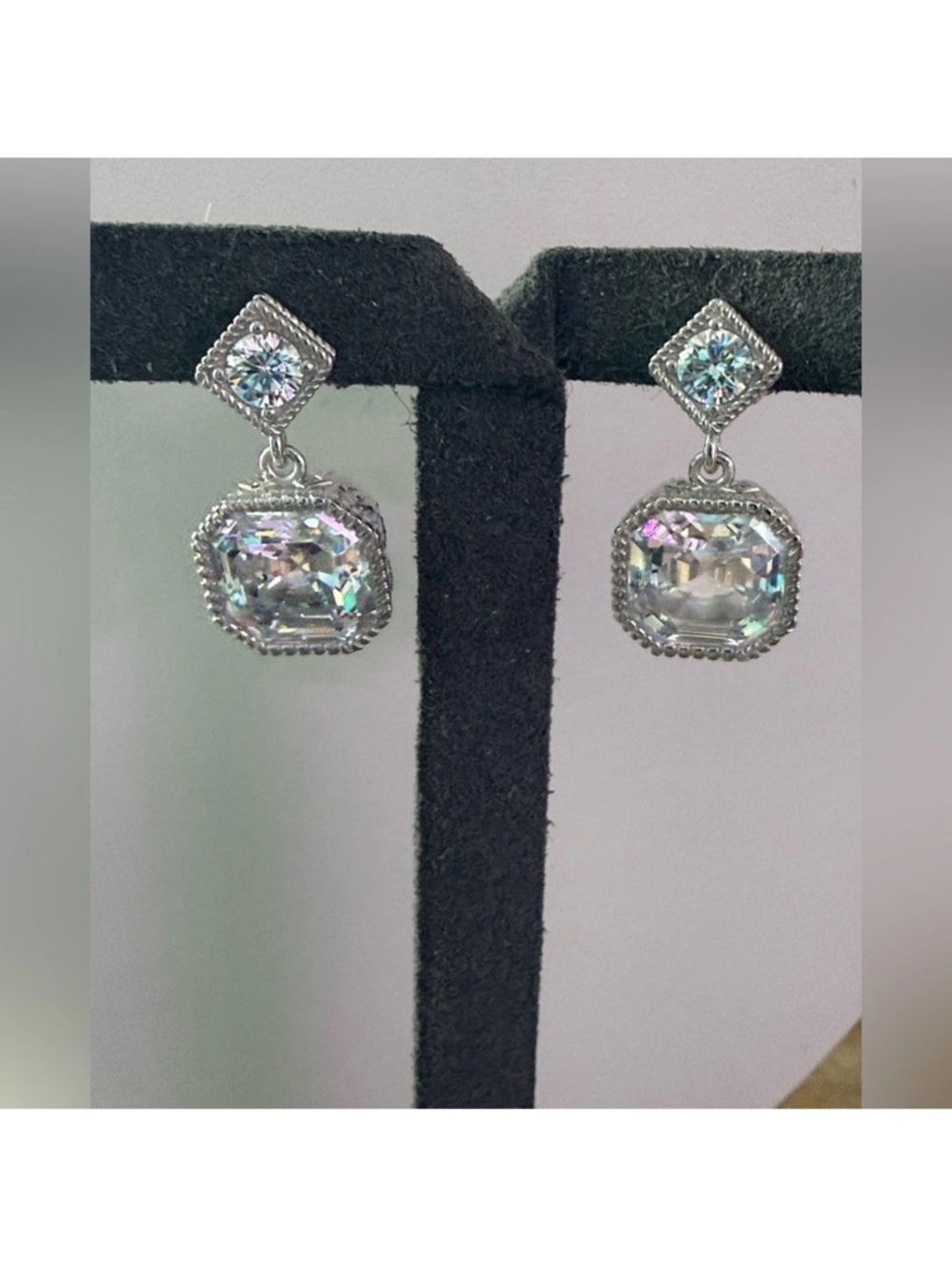 Judith Ripka 925 Sterling Silver Dangle Earrings NEW